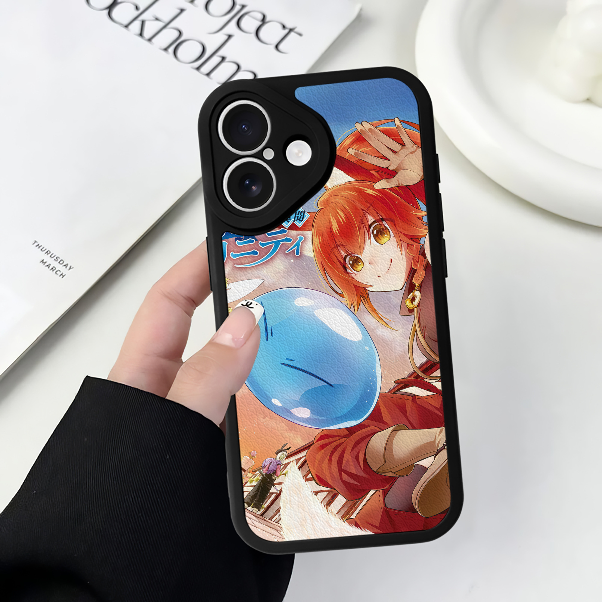 （画像用） 転スラ Regarding Reincarnated to Slime 【iPhone 16シリーズ対応】シリコンスマホケース（レザー調） 材質：シリコン